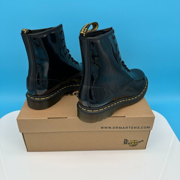 Dr. Martens Women's 1460 Patent Lamper‎ Leather Lace Up Boots, Size 7, Black - Picture 5 of 13